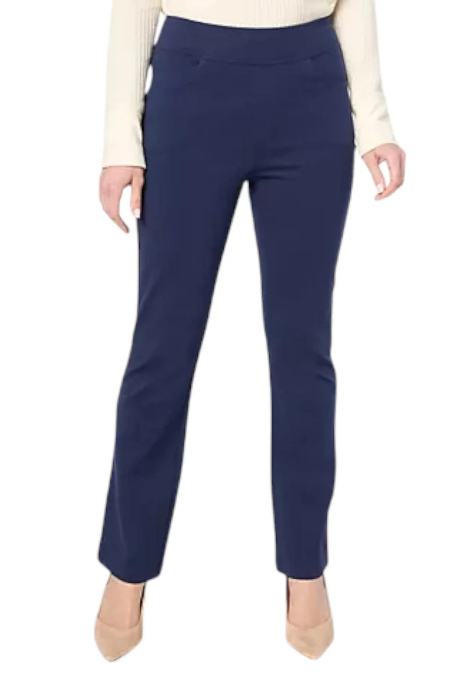 Belle by Kim Gravel Women's Ponte Baby Boot Cut Pant Twilight - Tall